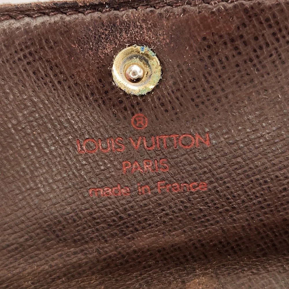 Louis Vuitton Damier Ebene 4 Key Holder Case Brown Canvas Wallet Made in France